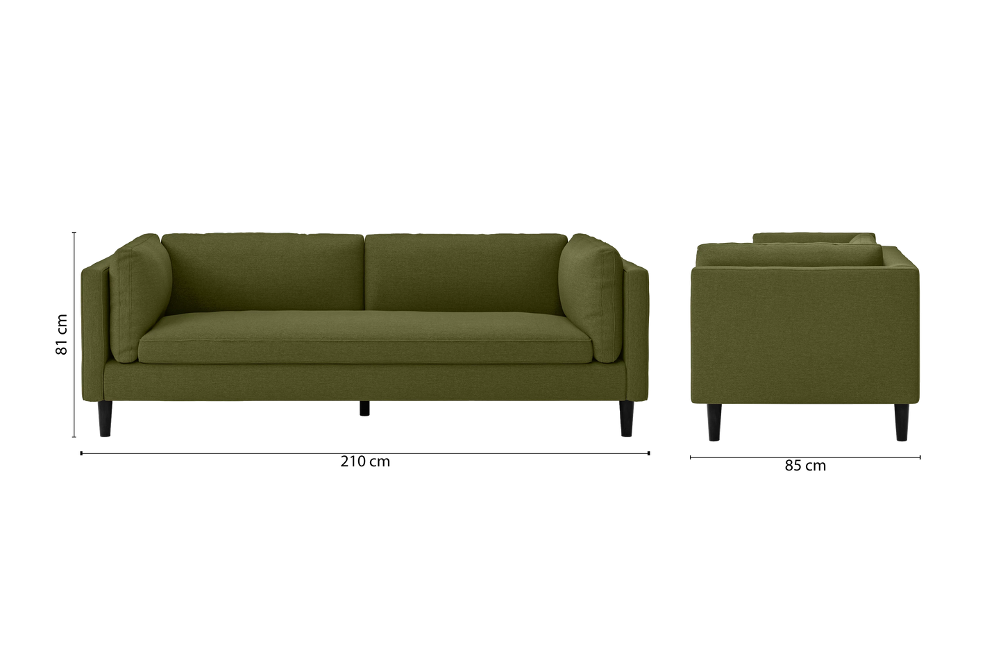 Matera 3 Seater Sofa Olive Linen Fabric