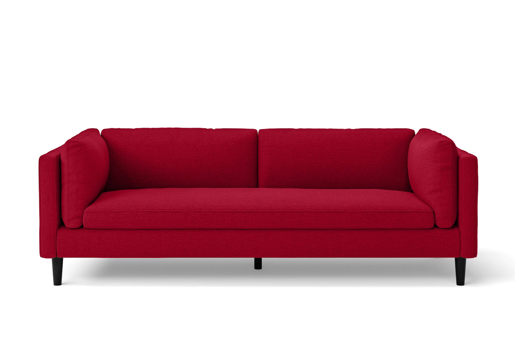 Matera 3 Seater Sofa Red Linen Fabric