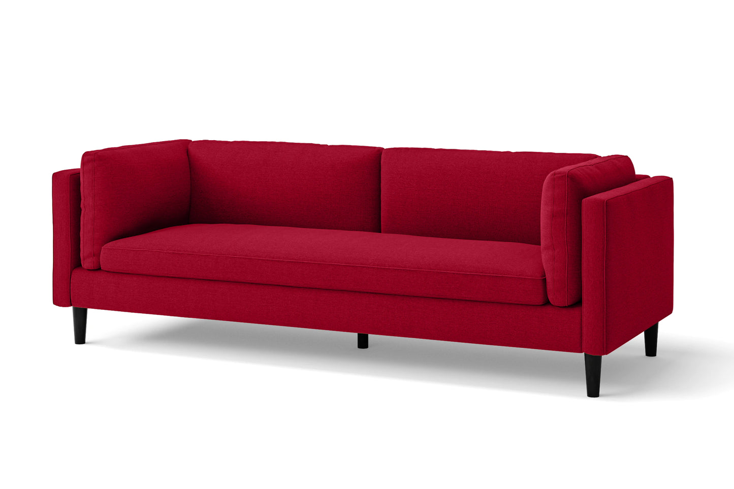 Matera 3 Seater Sofa Red Linen Fabric