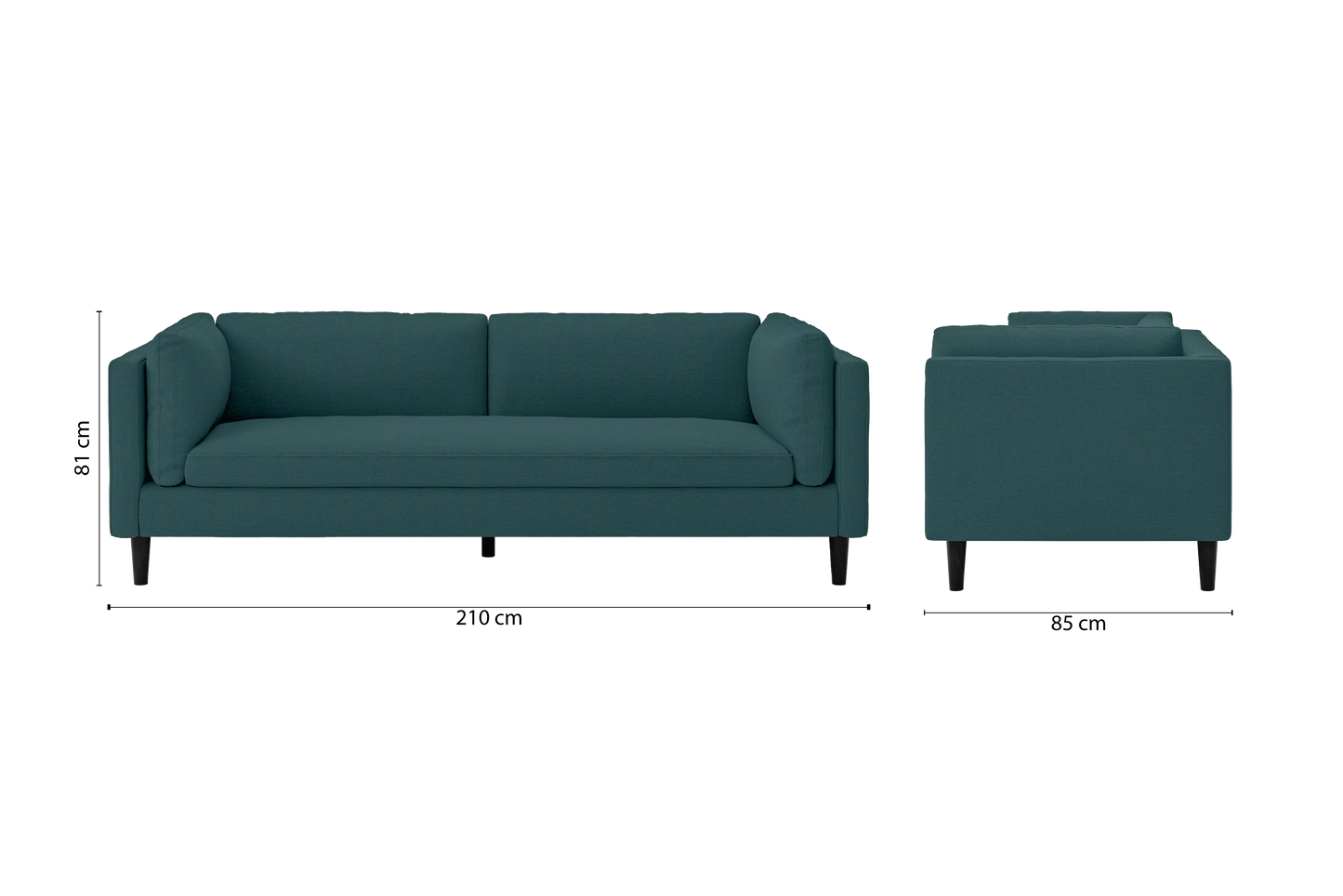 Matera 3 Seater Sofa Teal Linen Fabric