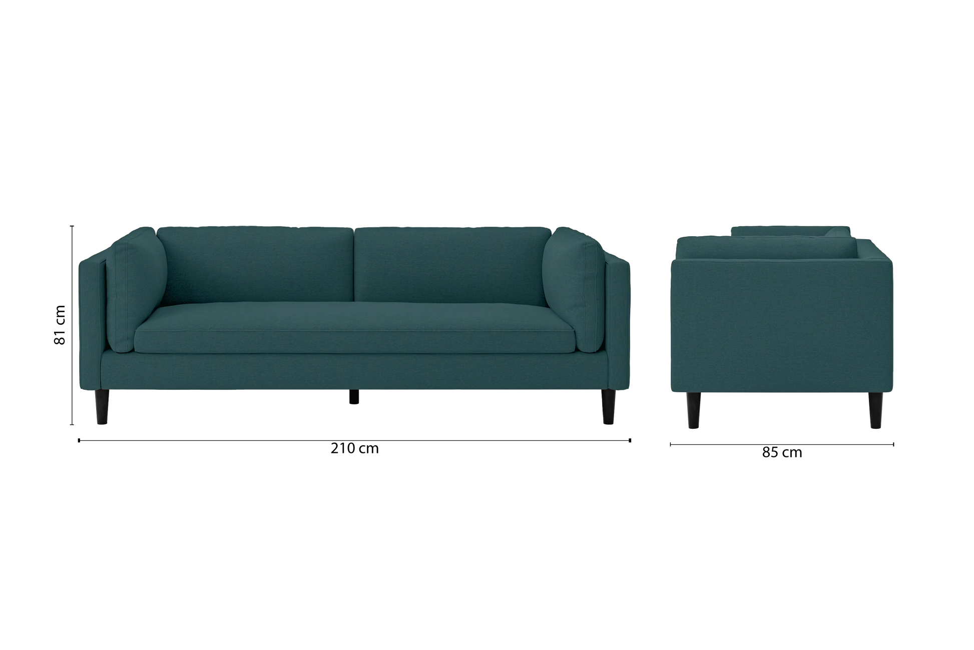 Matera 3 Seater Sofa Teal Linen Fabric