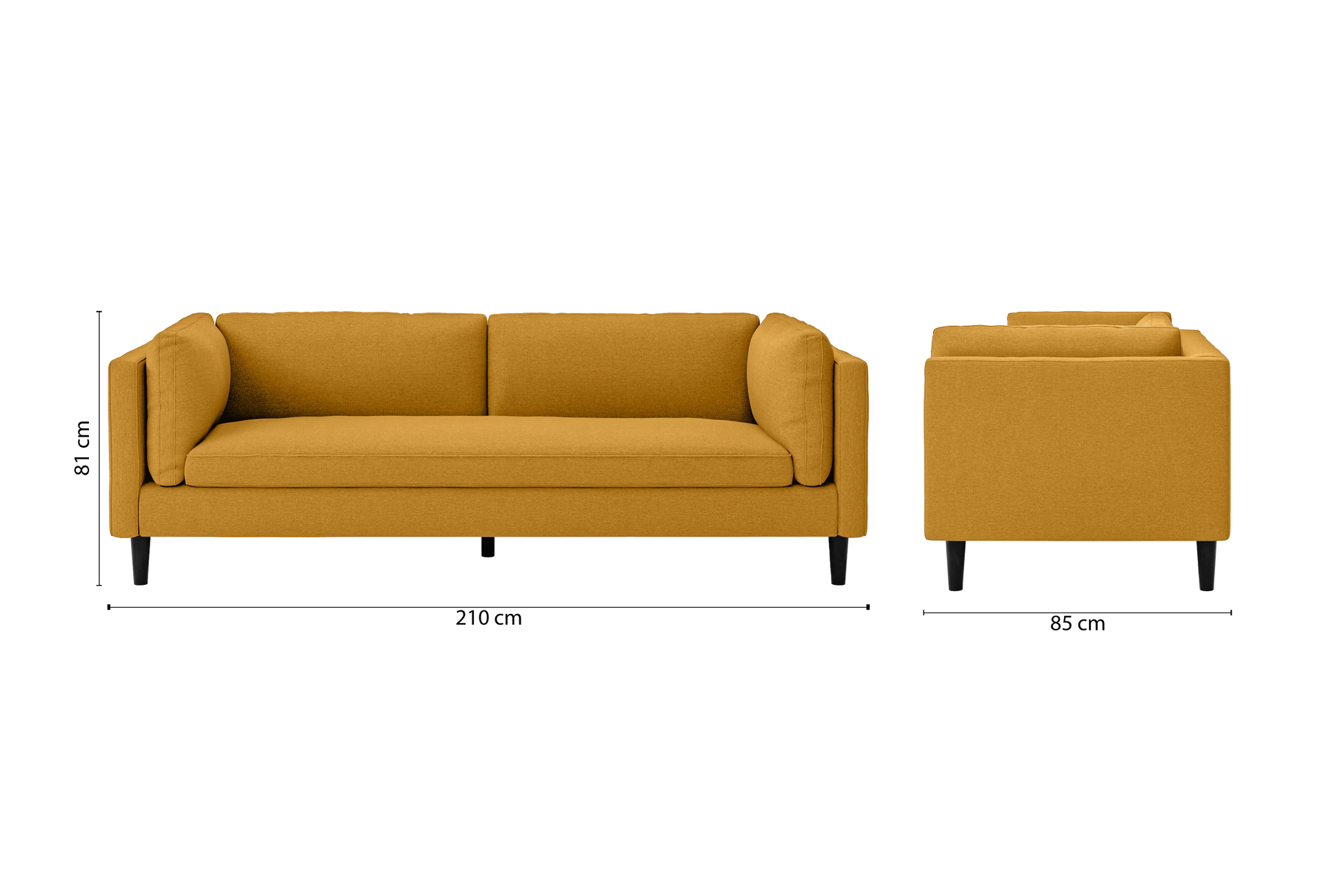 Matera 3 Seater Sofa Yellow Linen Fabric