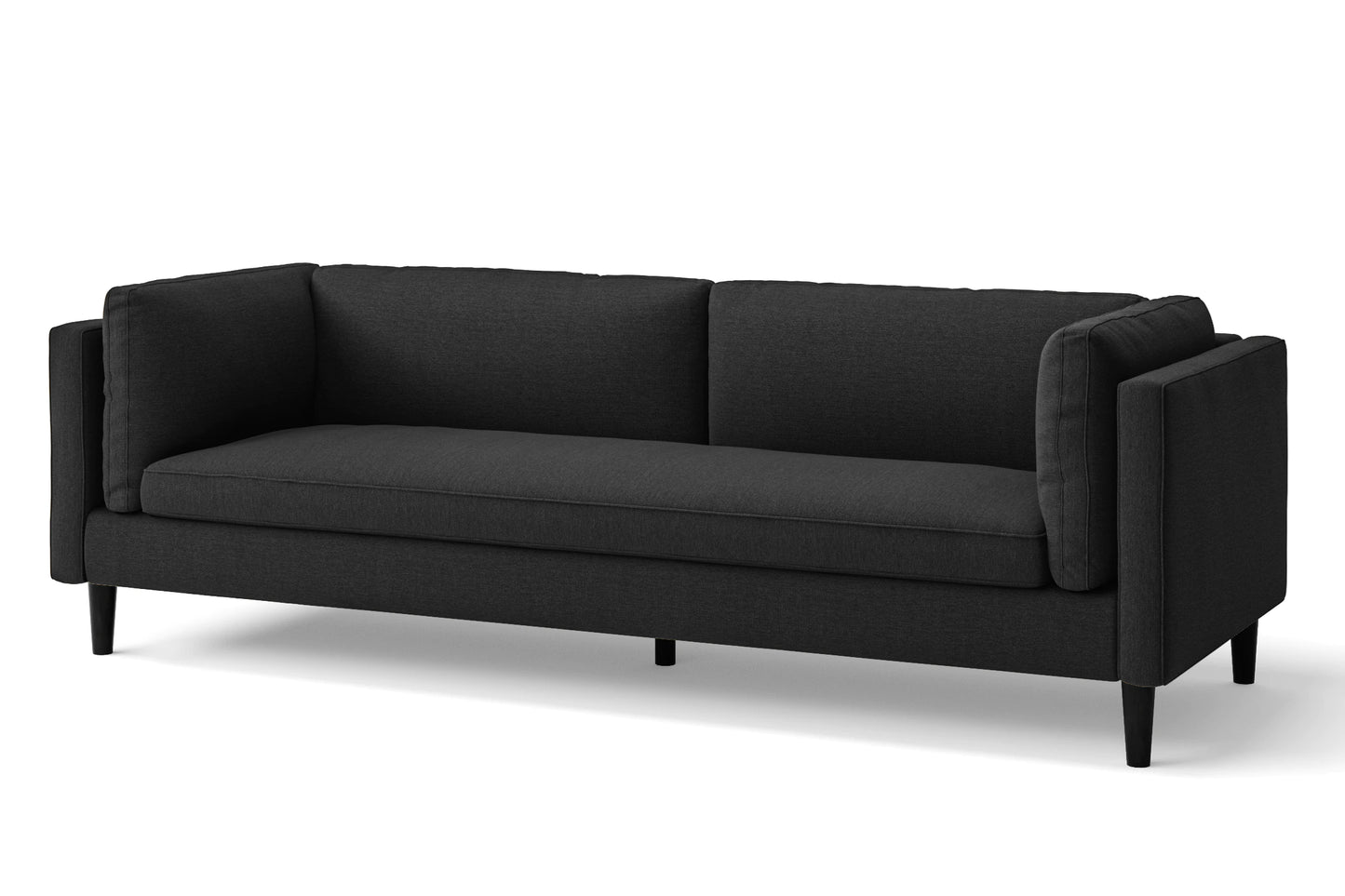 Matera 4 Seater Sofa Black Linen Fabric