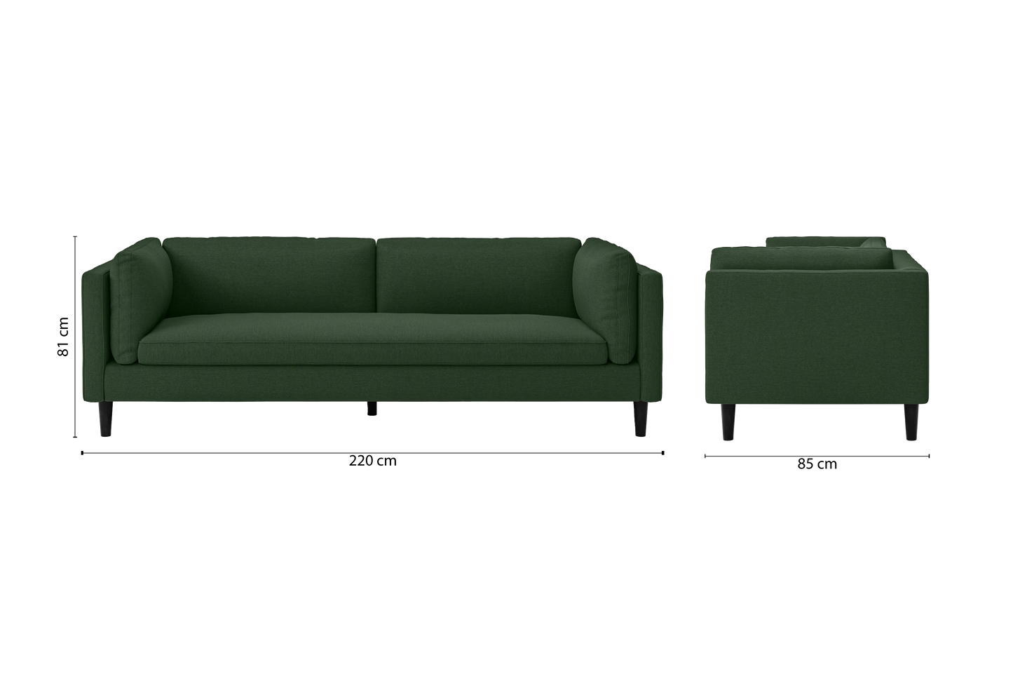 Matera 4 Seater Sofa Forest Green Linen Fabric