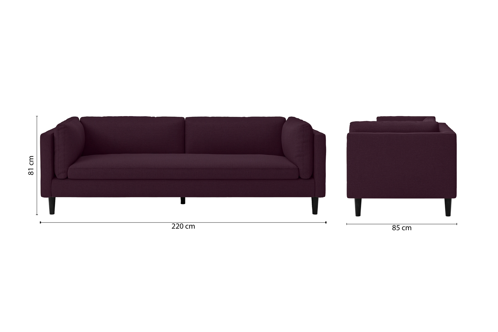 Matera 4 Seater Sofa Purple Linen Fabric