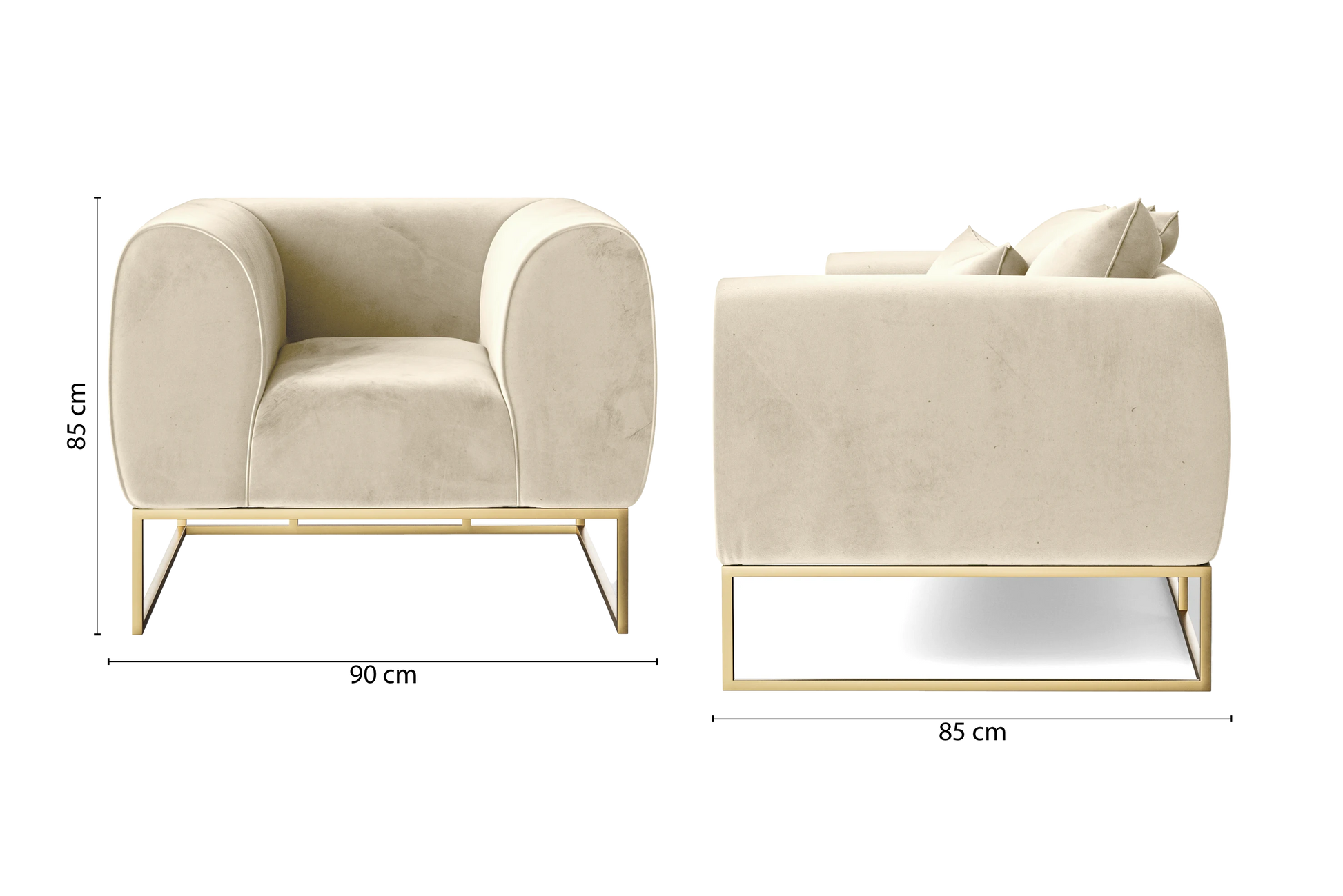 Mazara Armchair Cream Velvet