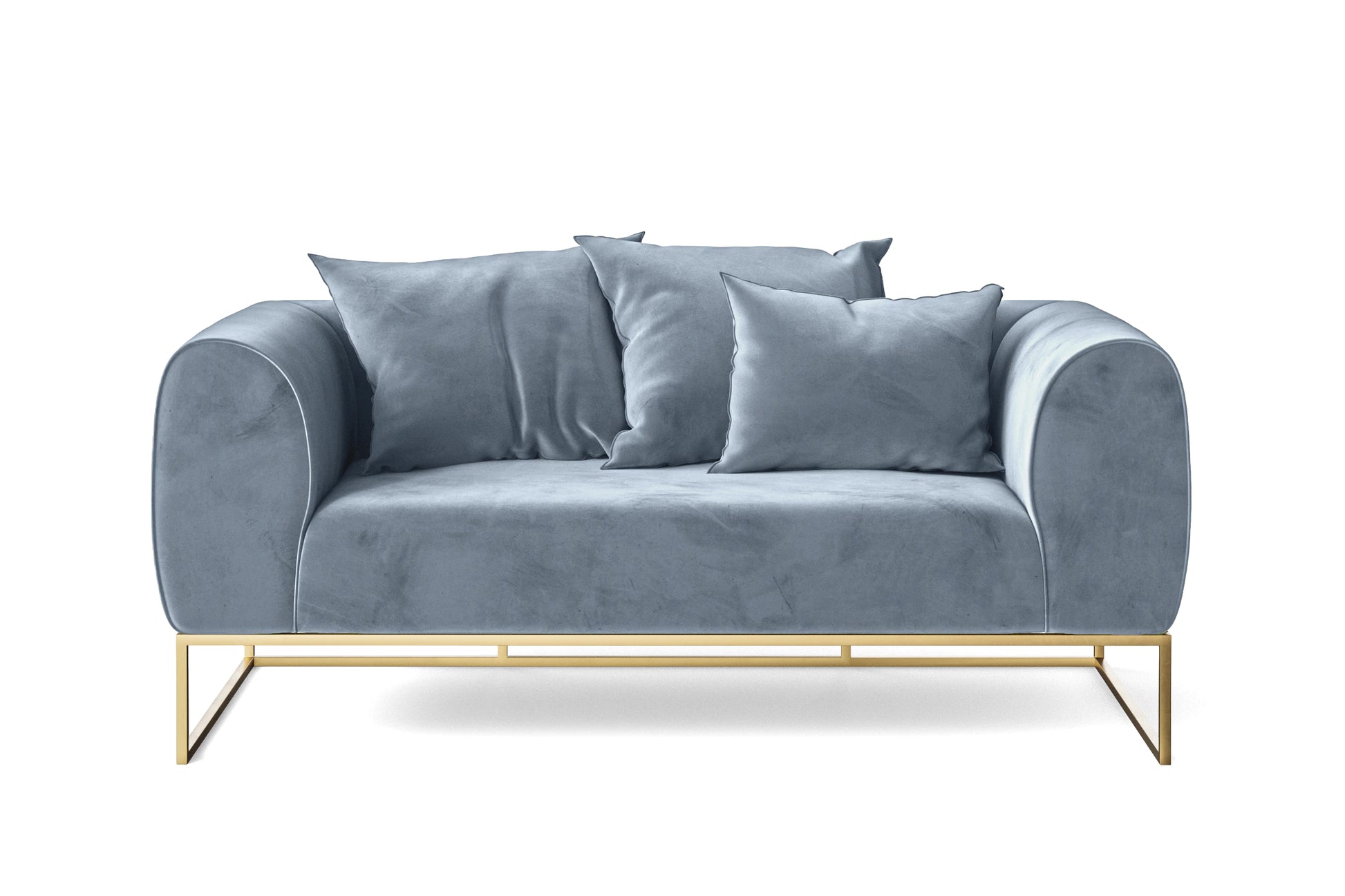 Mazara 2 Seater Sofa Baby Blue Velvet