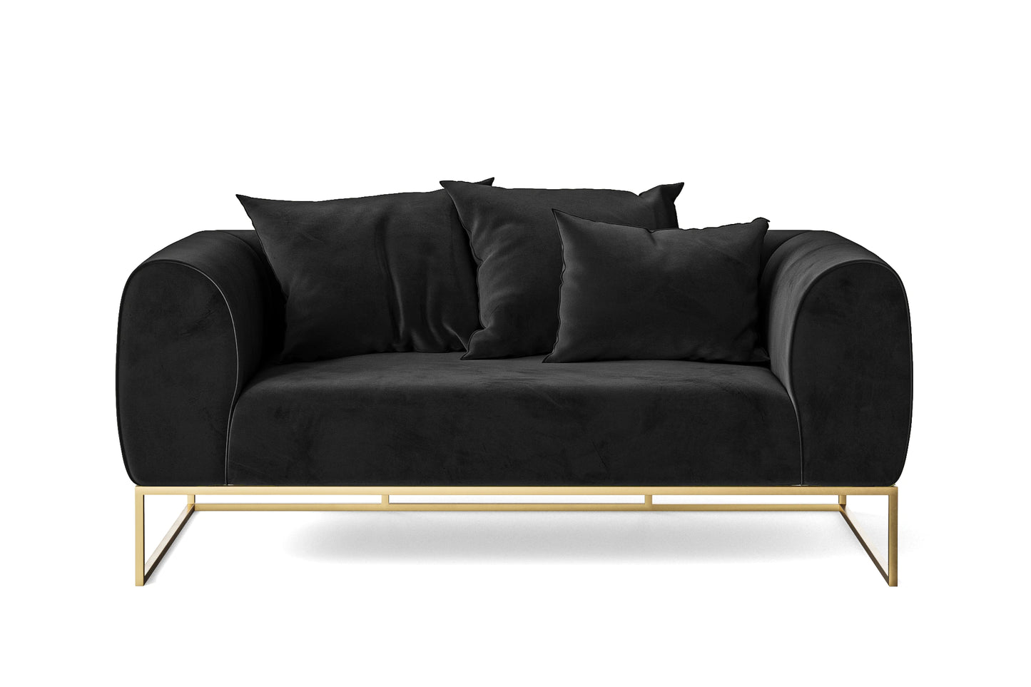 Mazara 2 Seater Sofa Black Velvet