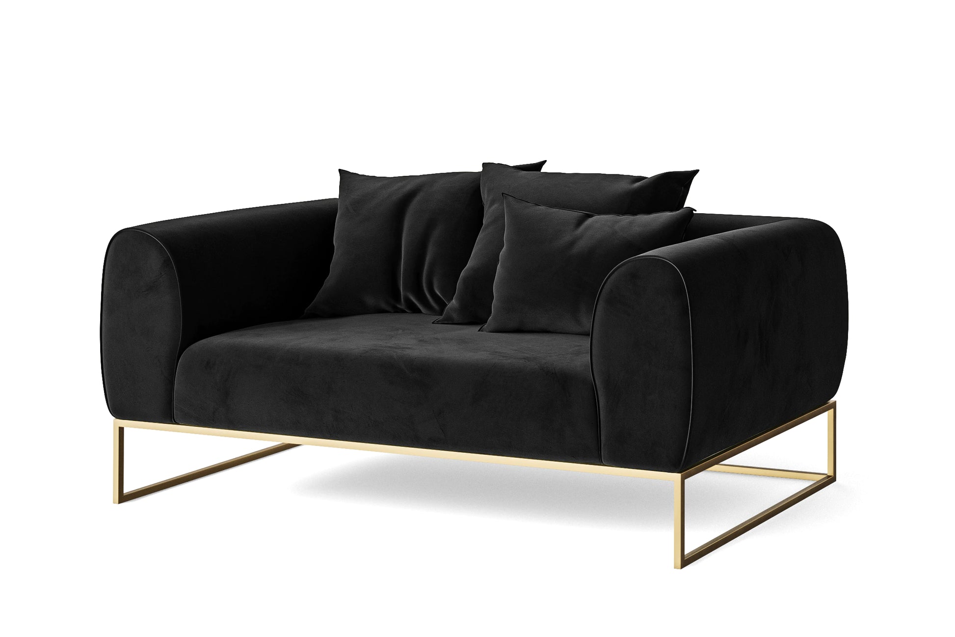 Mazara 2 Seater Sofa Black Velvet