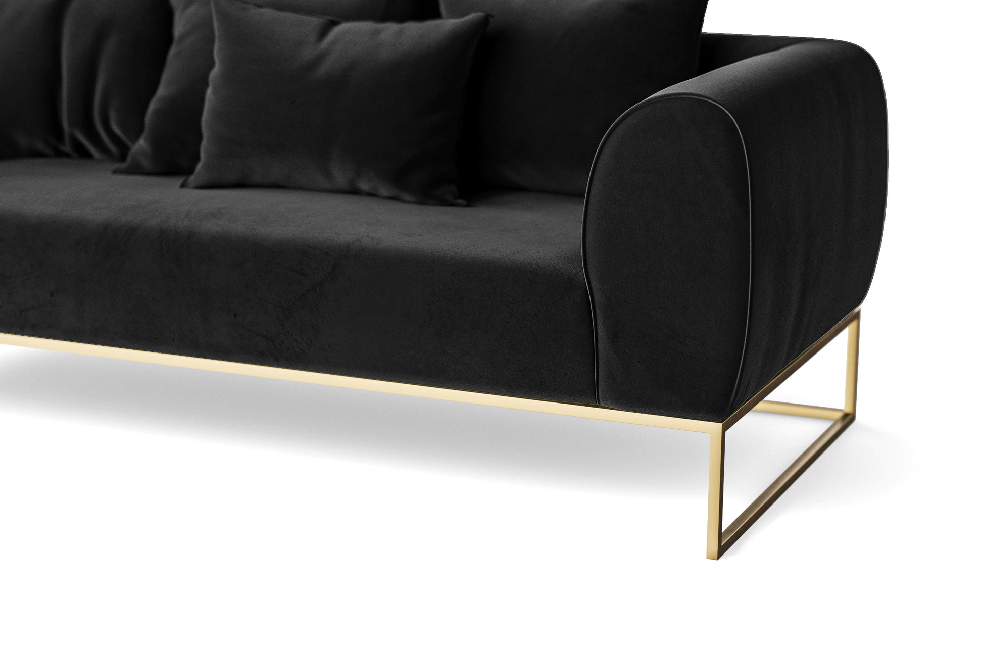 Mazara 2 Seater Sofa Black Velvet