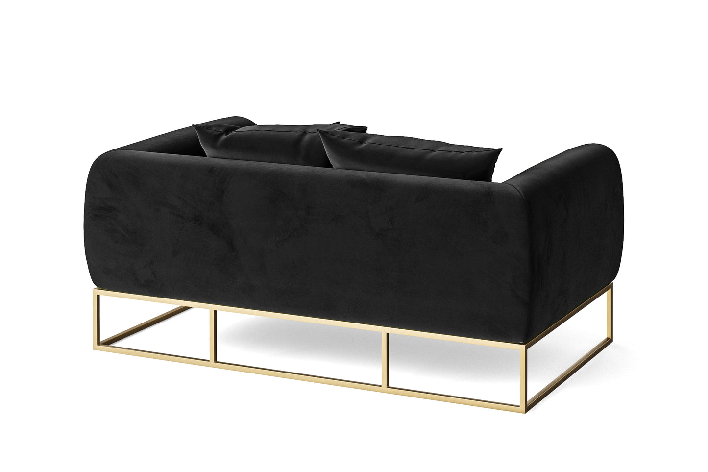 Mazara 2 Seater Sofa Black Velvet