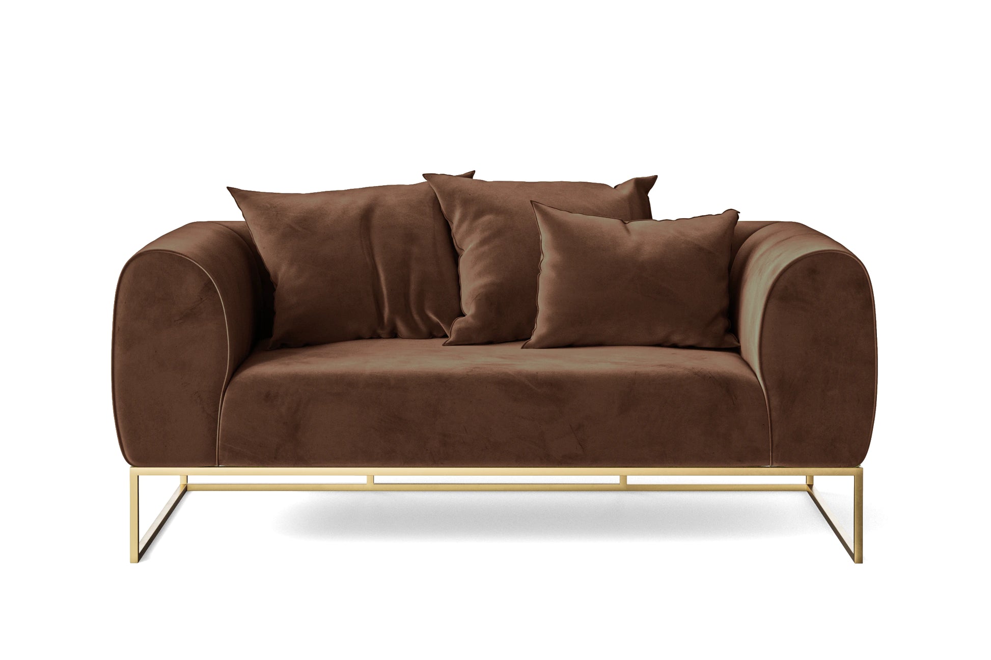 Mazara 2 Seater Sofa Coffee Brown Velvet