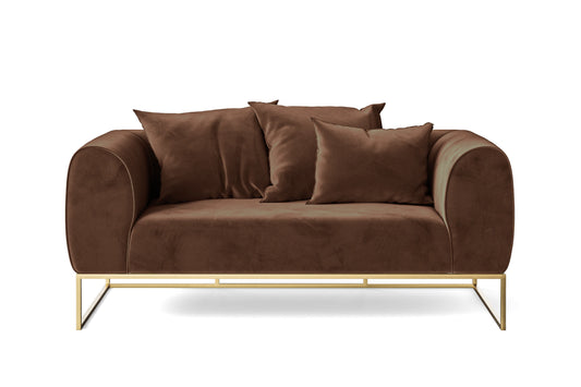 Mazara 2 Seater Sofa Coffee Brown Velvet