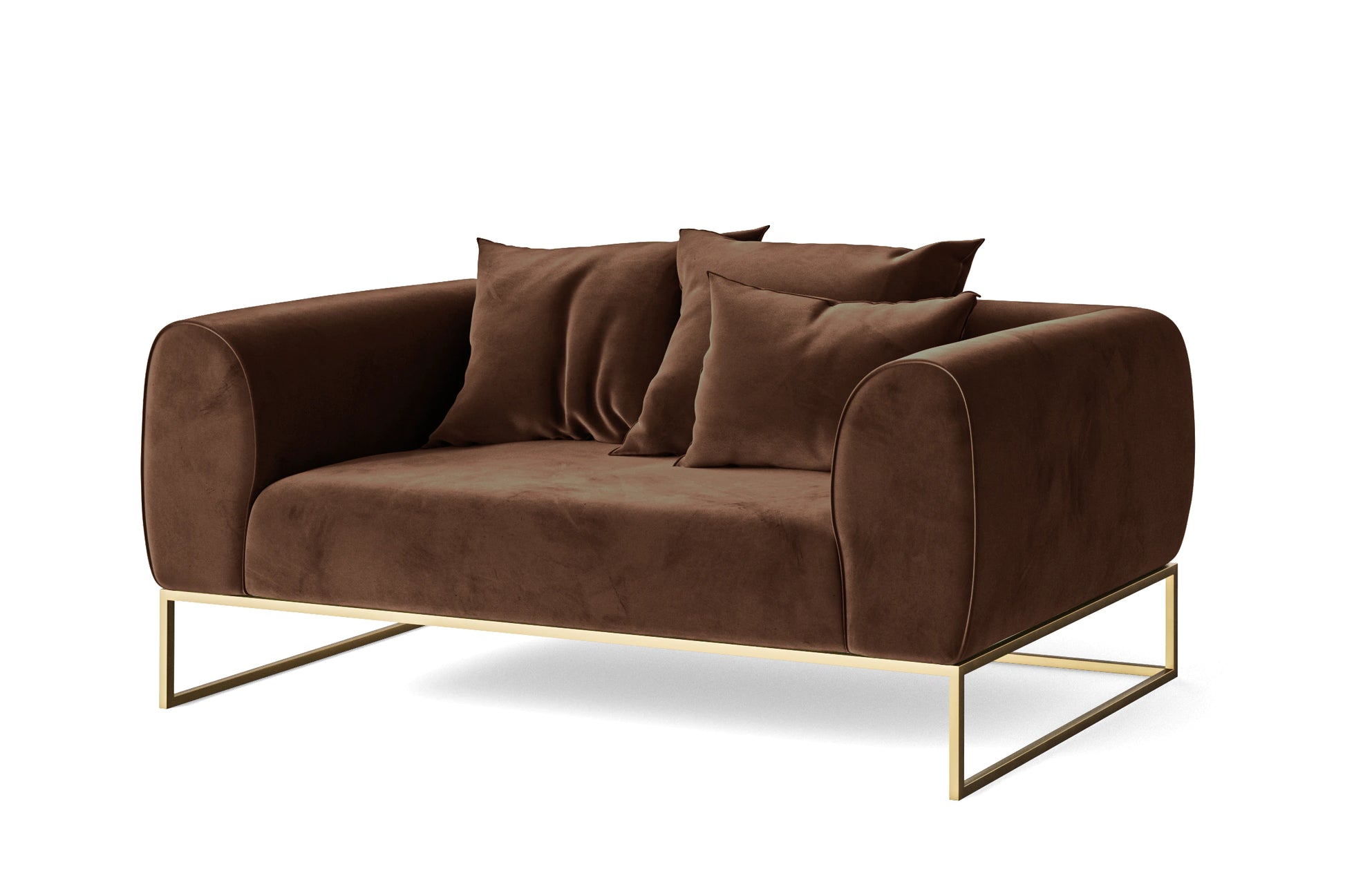 Mazara 2 Seater Sofa Coffee Brown Velvet