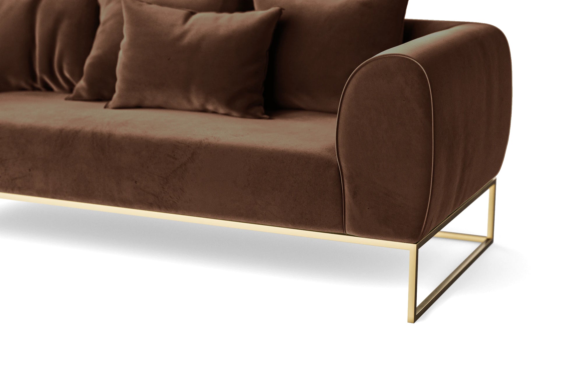 Mazara 2 Seater Sofa Coffee Brown Velvet