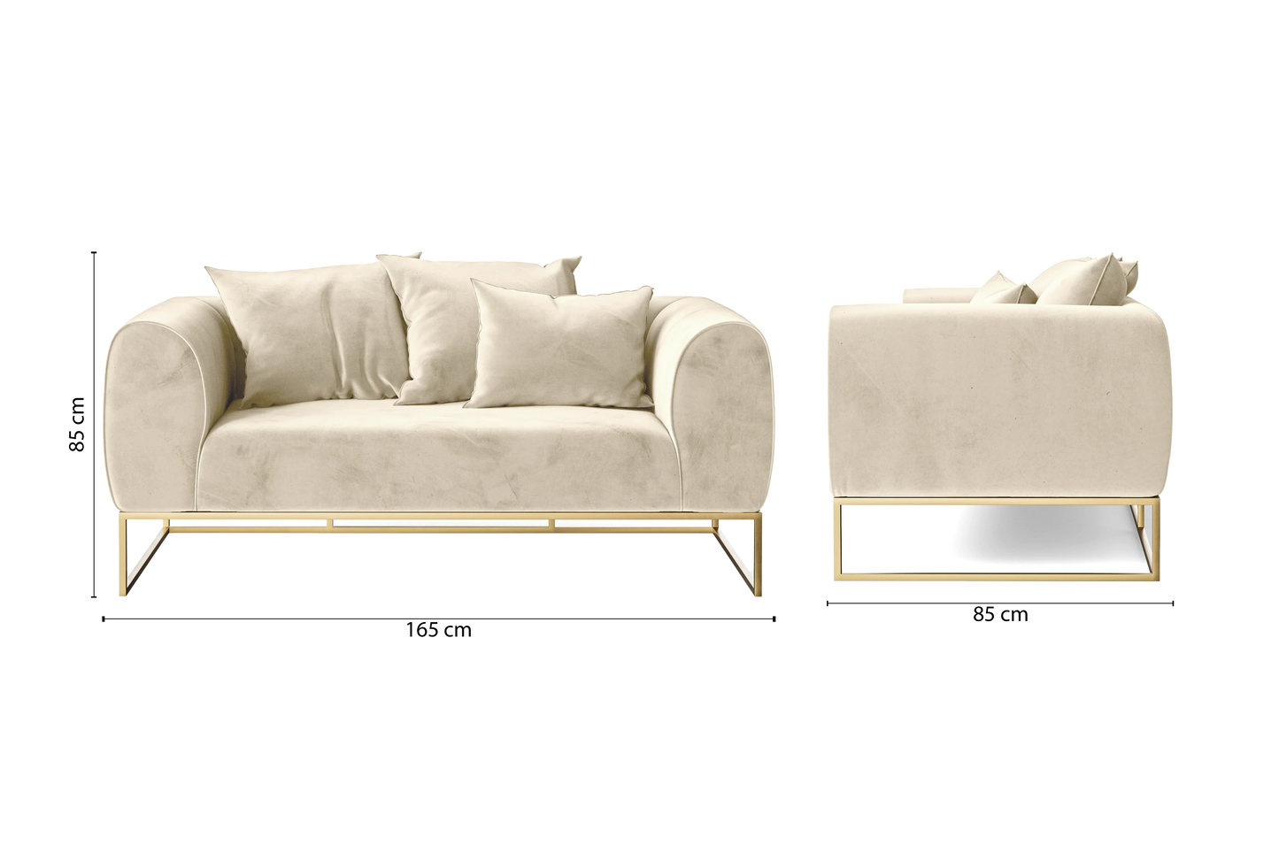 Mazara 2 Seater Sofa Cream Velvet