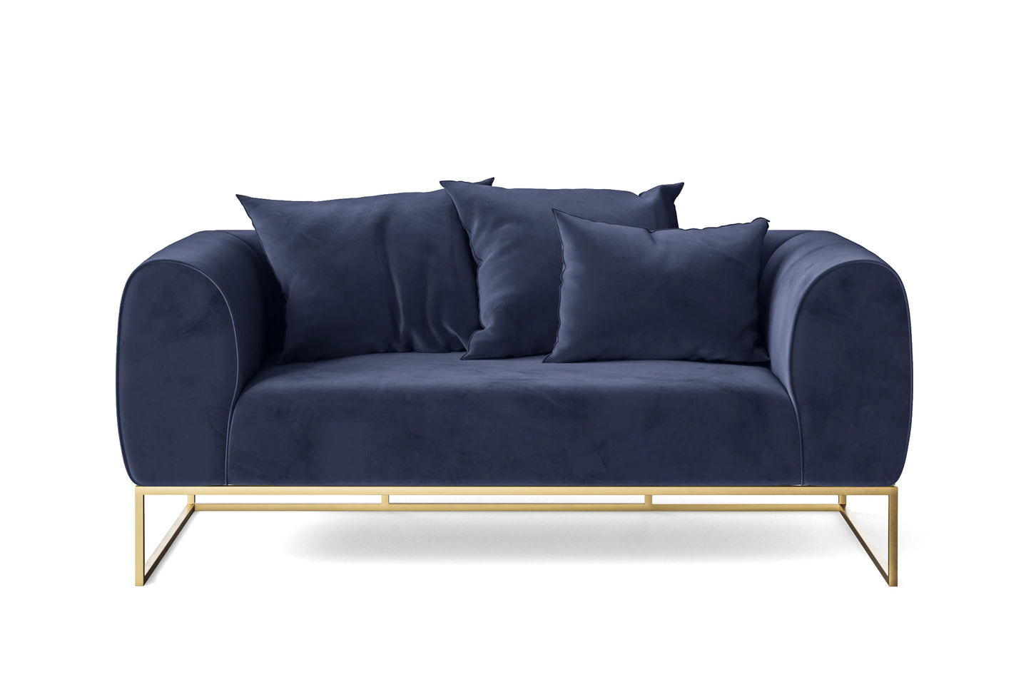 Mazara 2 Seater Sofa Dark Blue Velvet