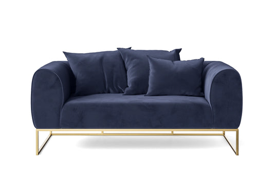 Mazara 2 Seater Sofa Dark Blue Velvet