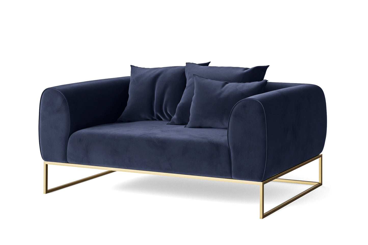 Mazara 2 Seater Sofa Dark Blue Velvet