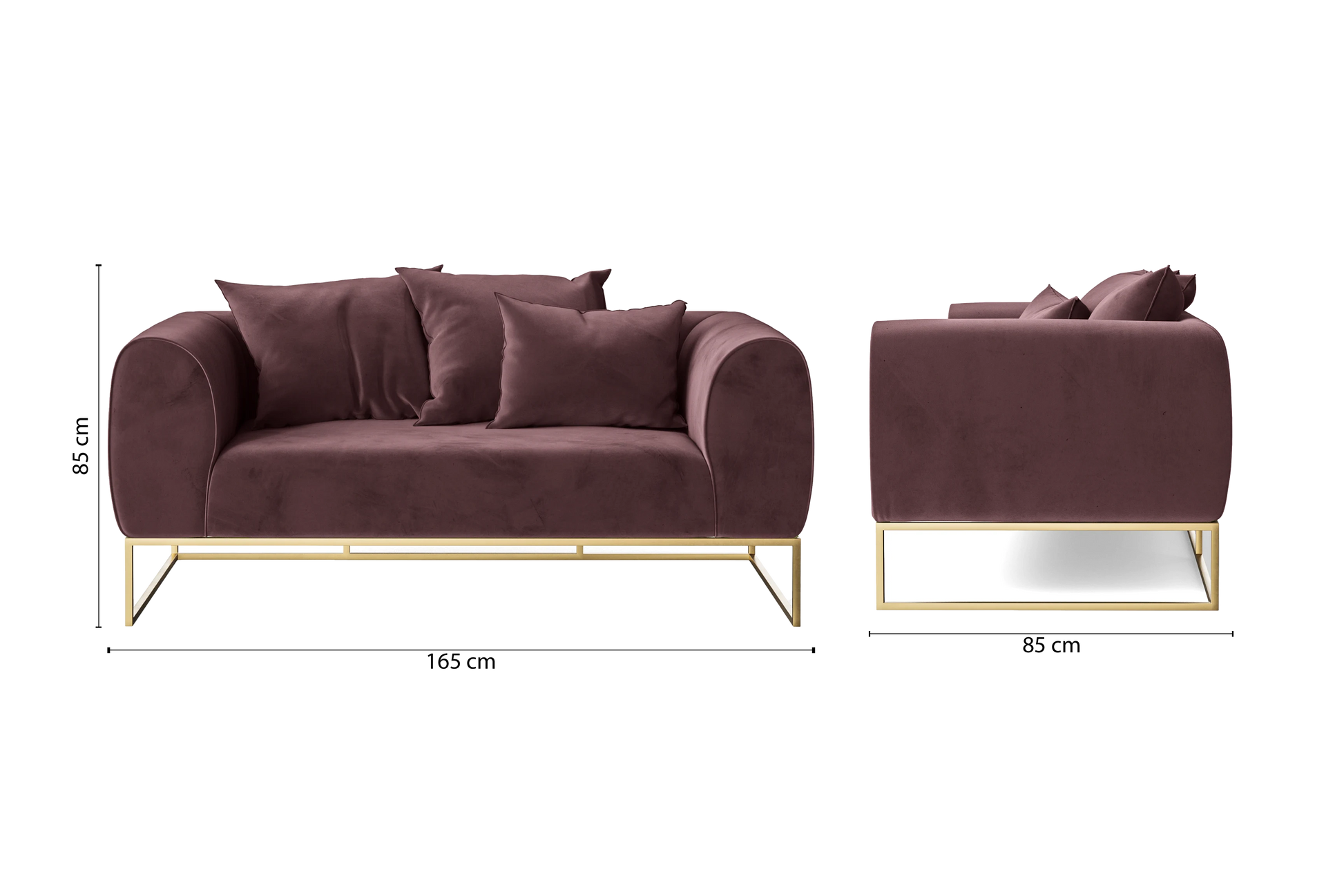 Mazara 2 Seater Sofa Grape Velvet