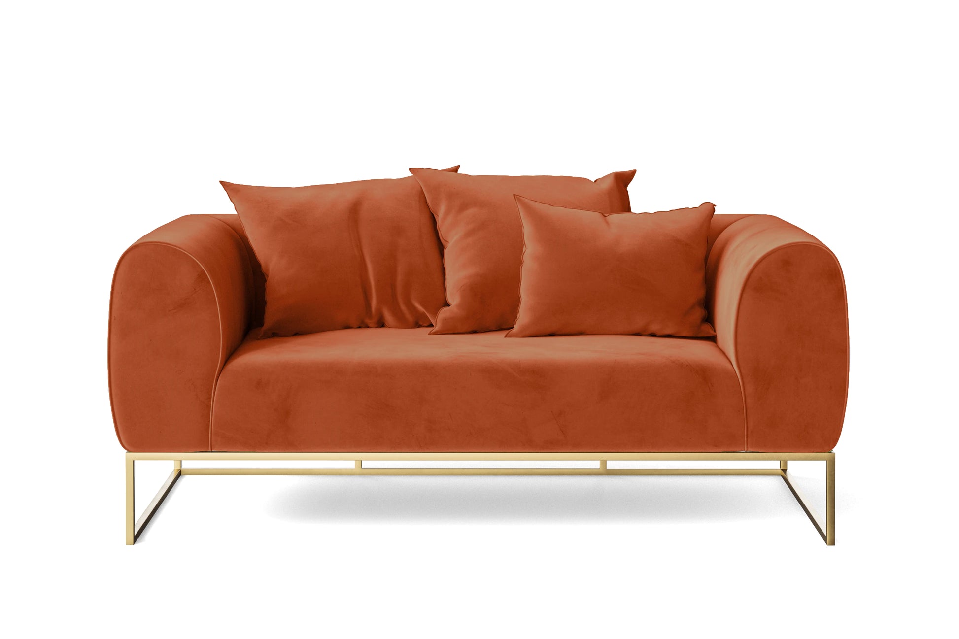 Mazara 2 Seater Sofa Orange Velvet