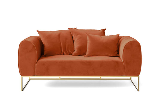 Mazara 2 Seater Sofa Orange Velvet