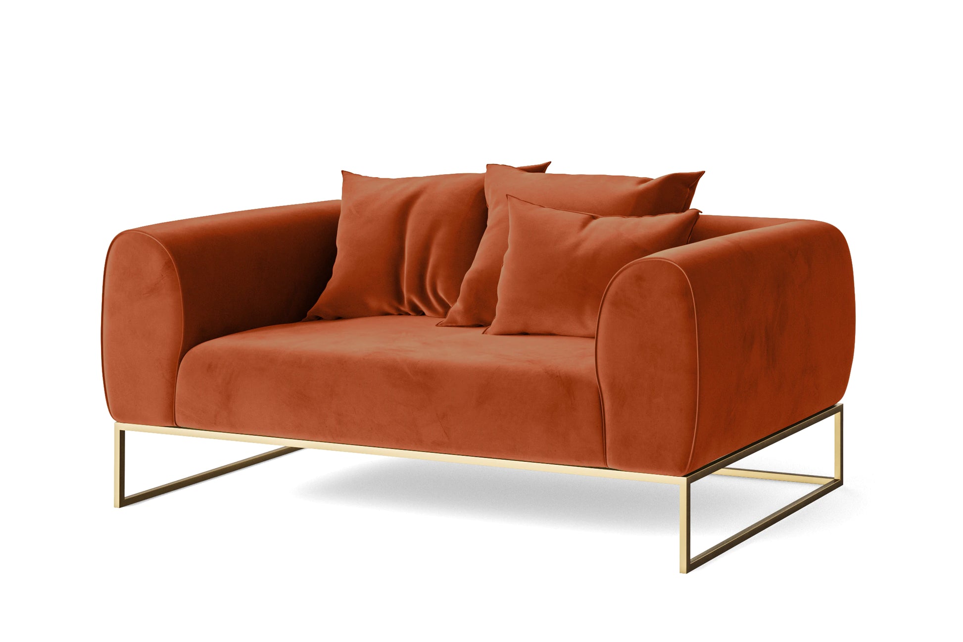 Mazara 2 Seater Sofa Orange Velvet