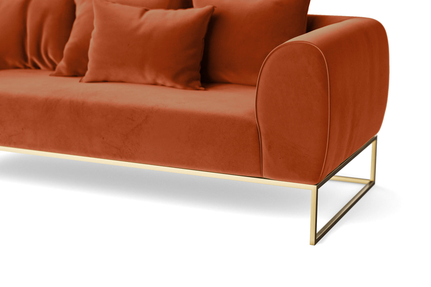 Mazara 2 Seater Sofa Orange Velvet