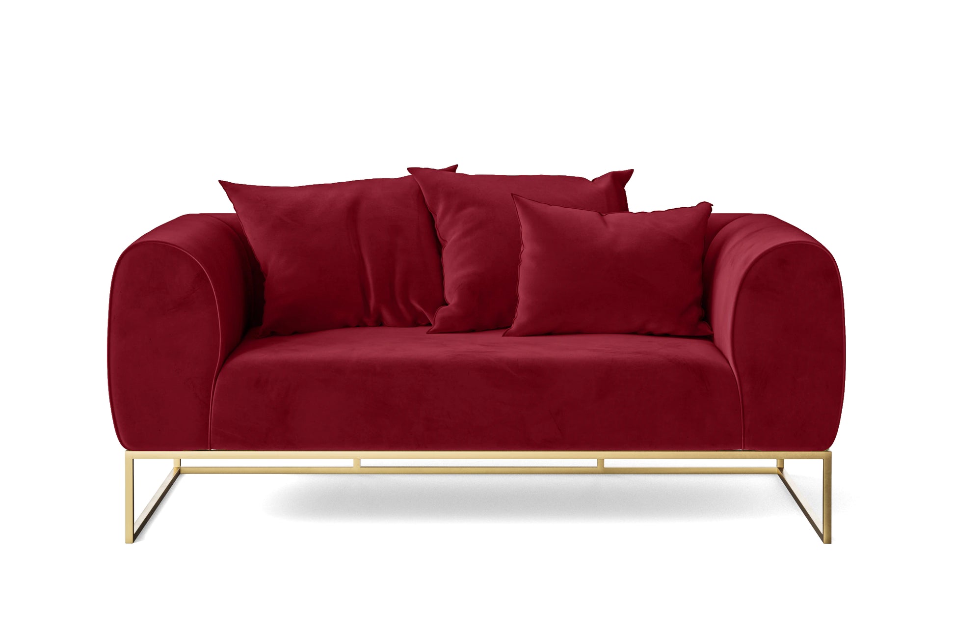 Mazara 2 Seater Sofa Red Velvet