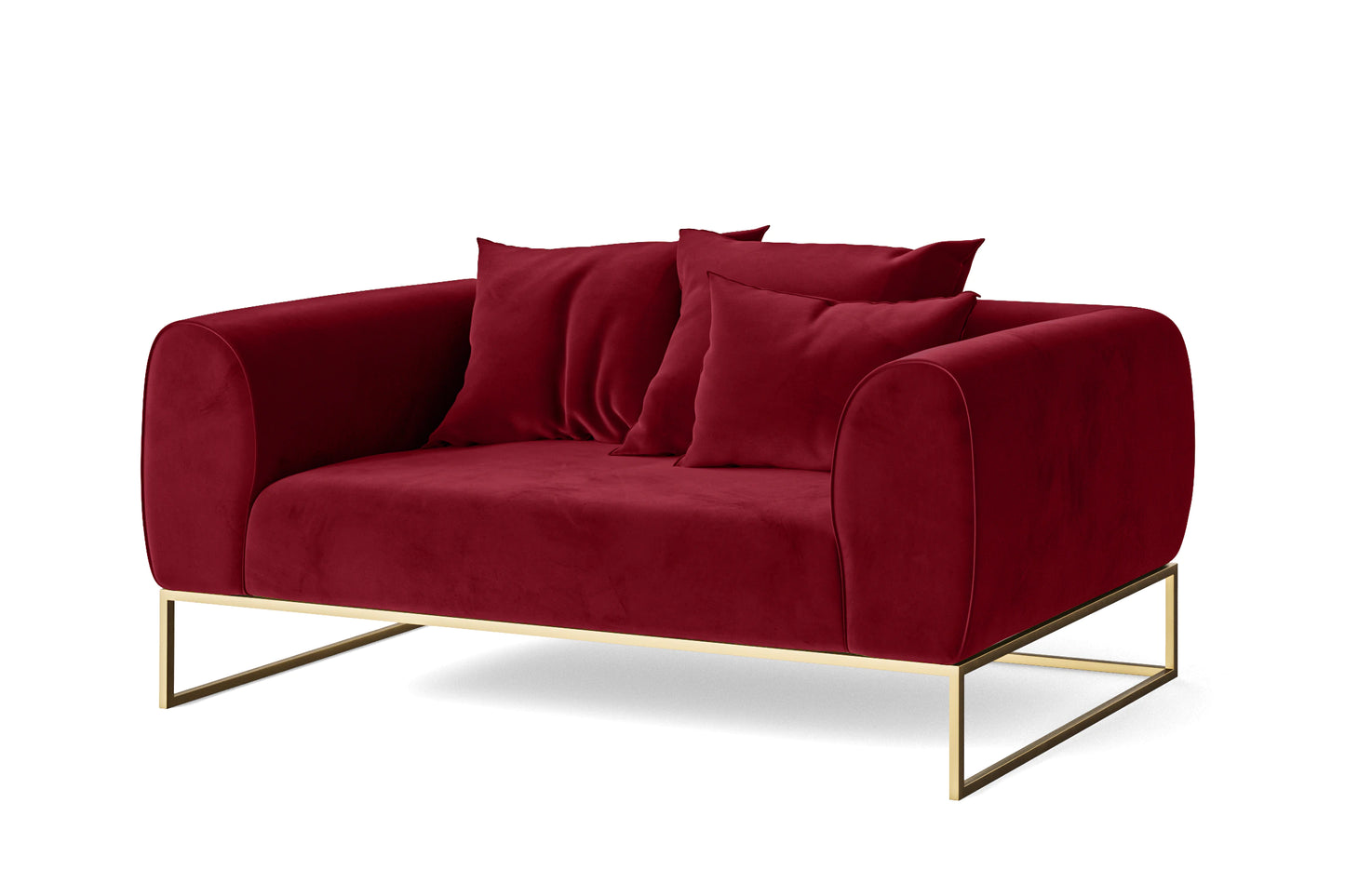 Mazara 2 Seater Sofa Red Velvet