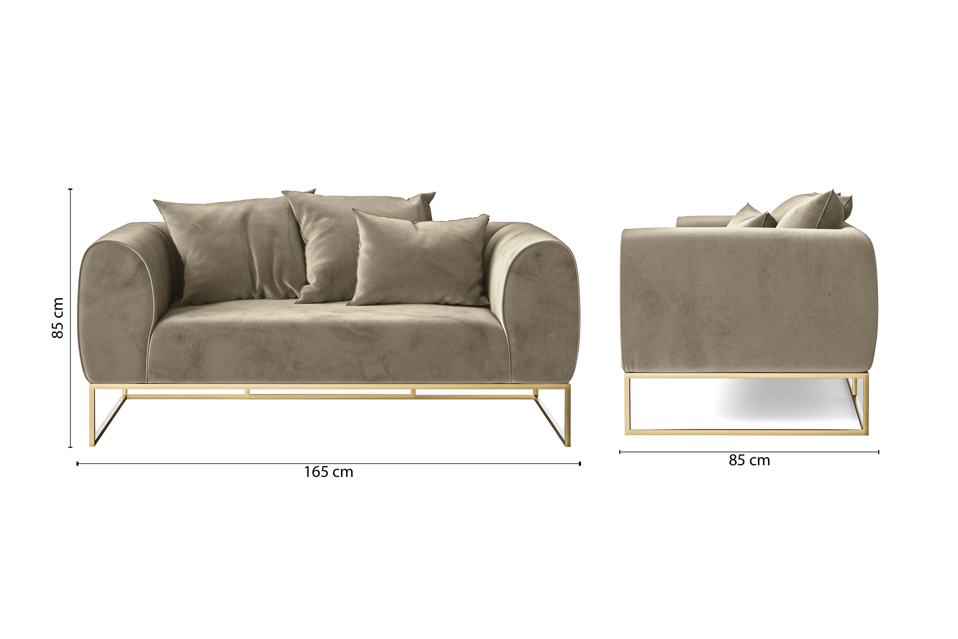 Mazara 2 Seater Sofa Sand Velvet