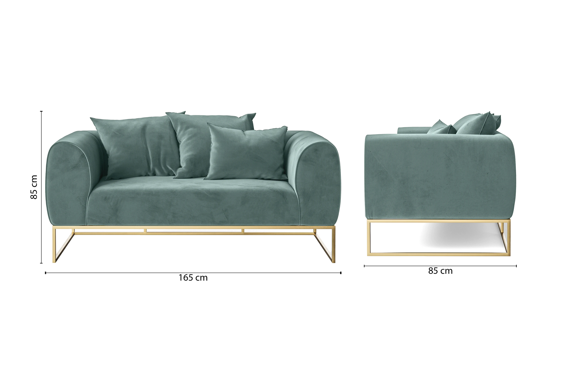 Mazara 2 Seater Sofa Teal Velvet