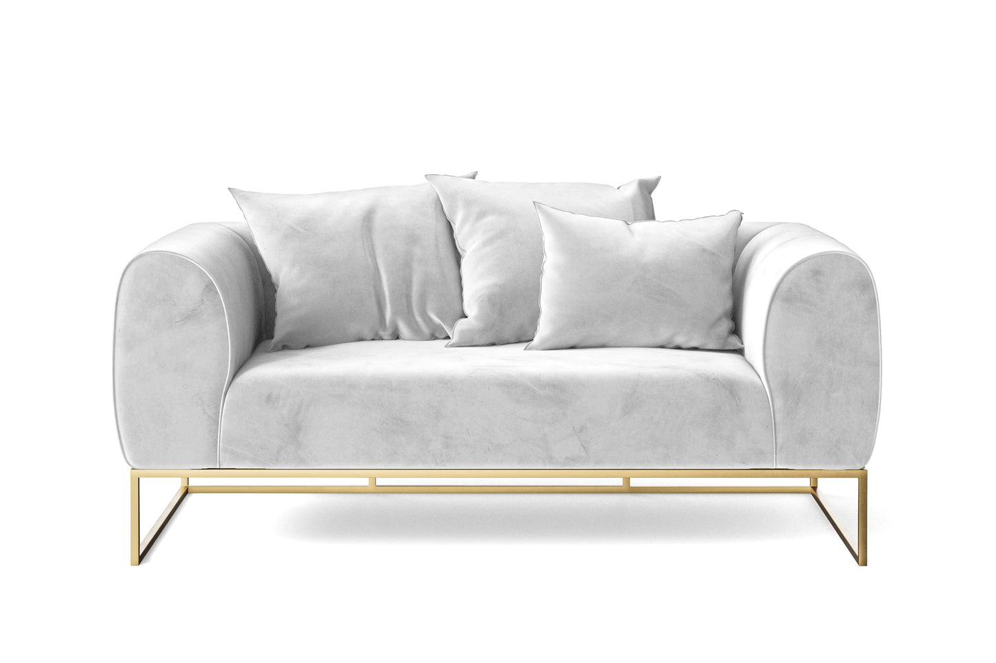 Mazara 2 Seater Sofa White Velvet