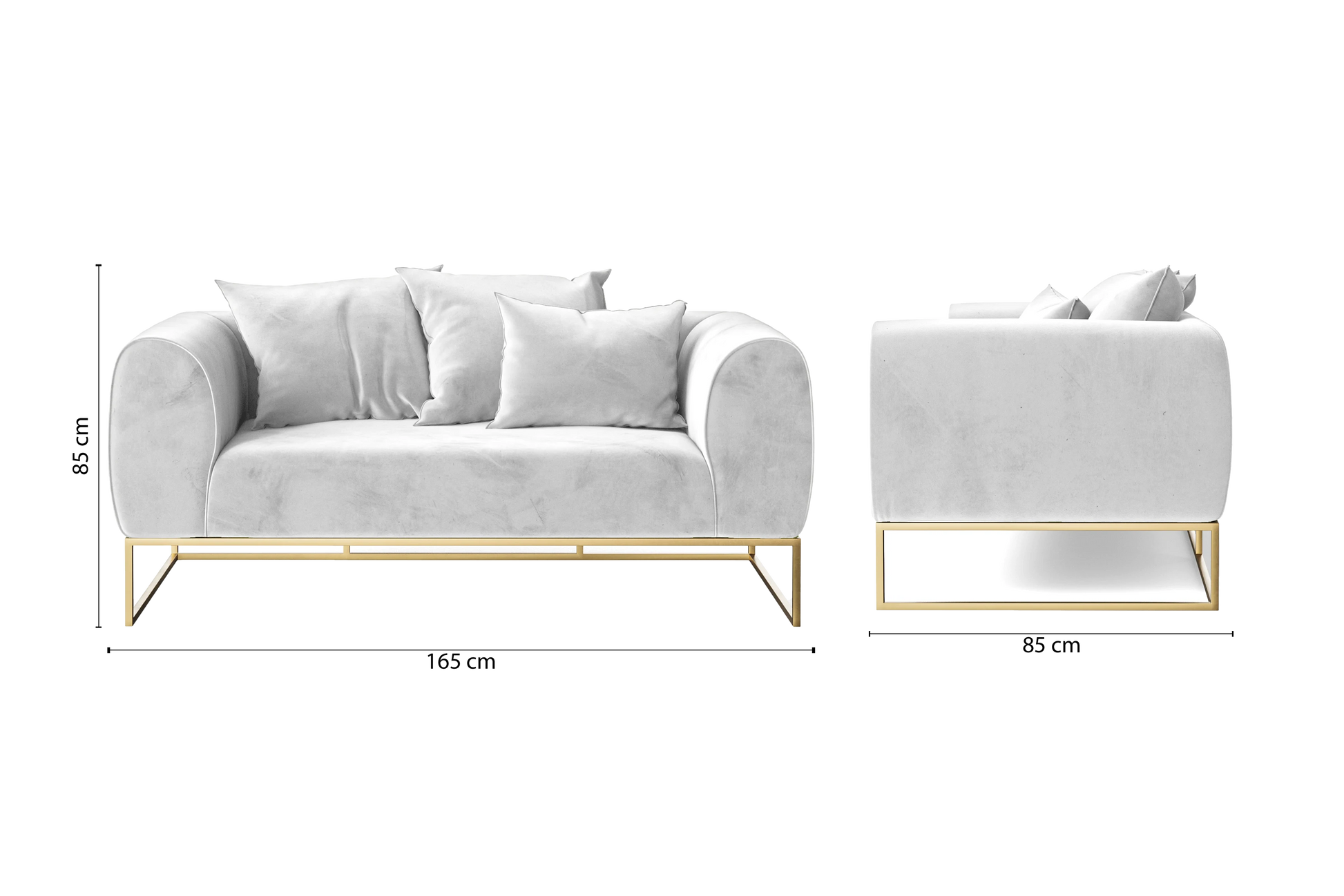 Mazara 2 Seater Sofa White Velvet