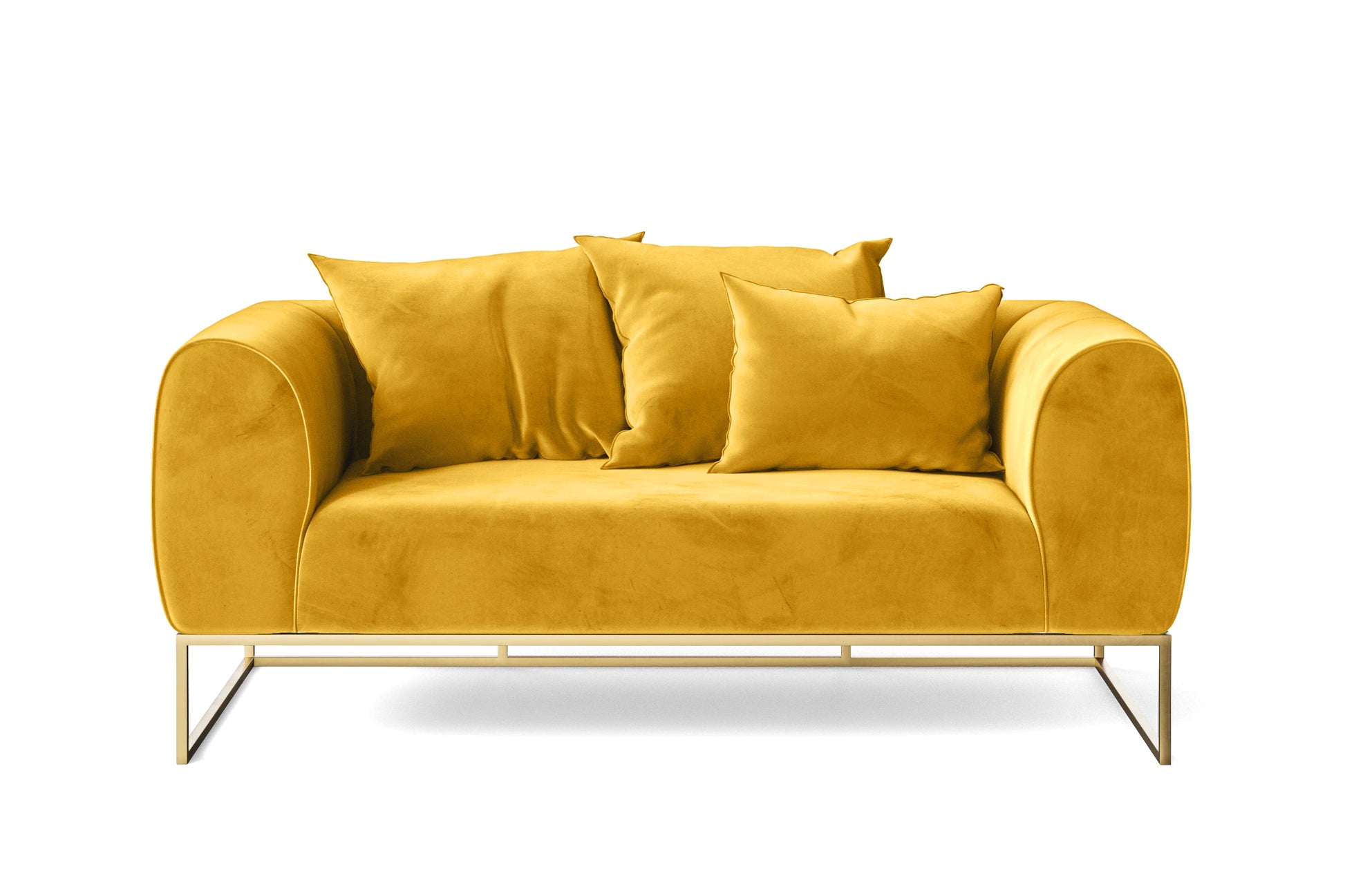 Mazara 2 Seater Sofa Yellow Velvet