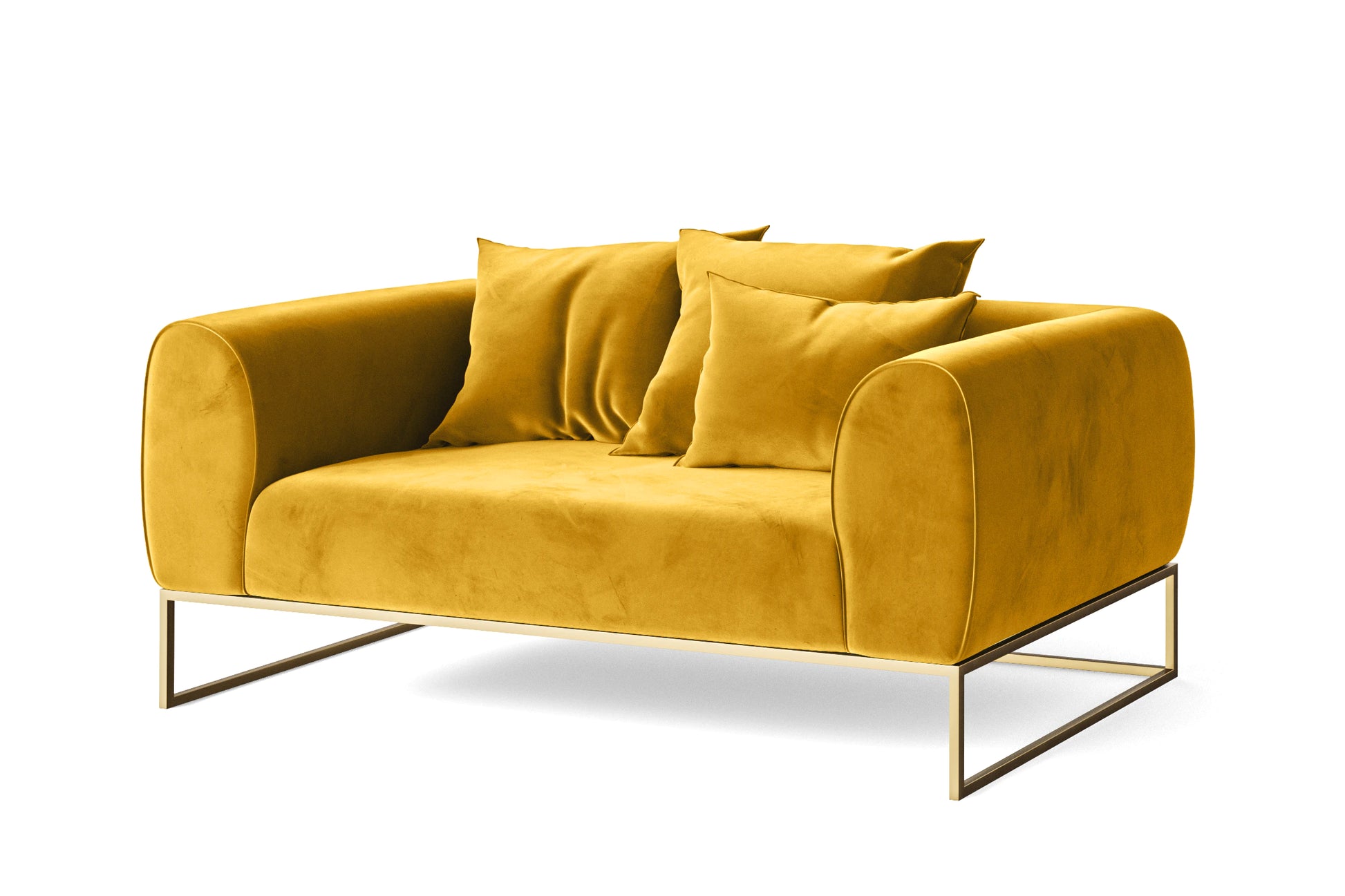 Mazara 2 Seater Sofa Yellow Velvet