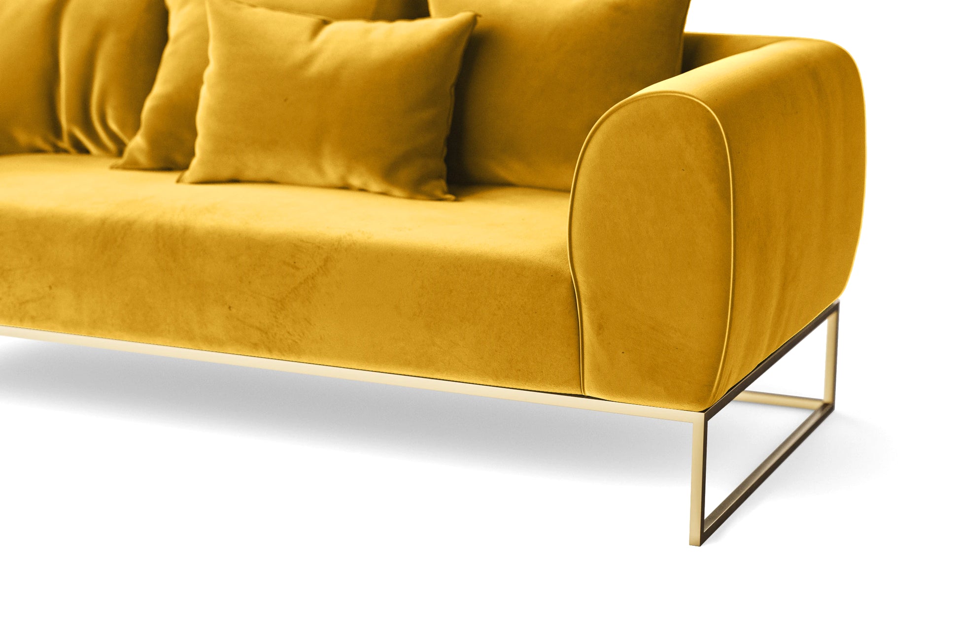 Mazara 2 Seater Sofa Yellow Velvet