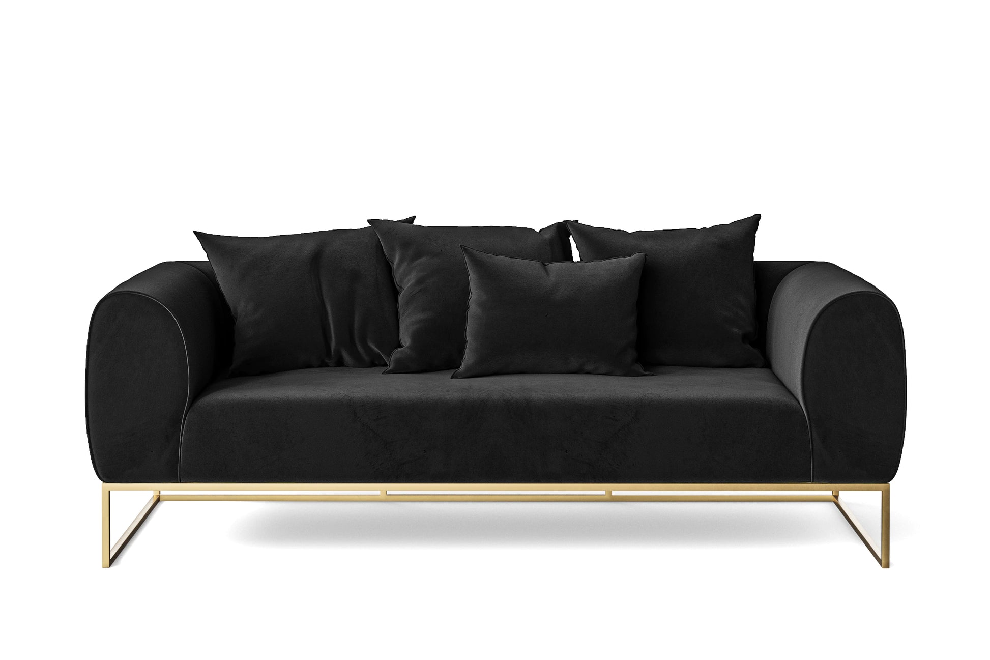 Mazara 3 Seater Sofa Black Velvet