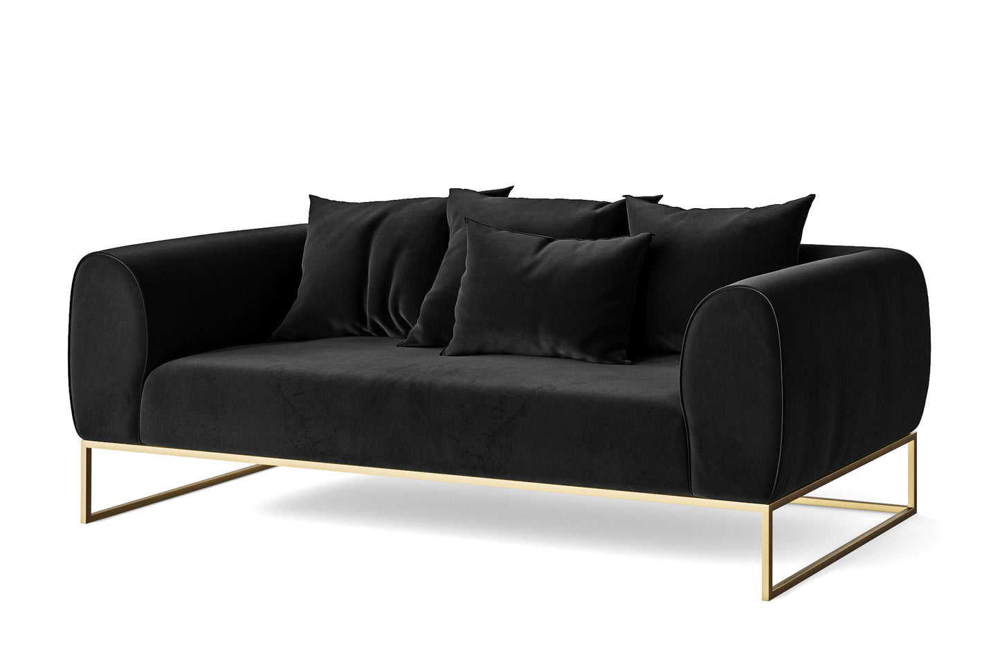 Mazara 3 Seater Sofa Black Velvet