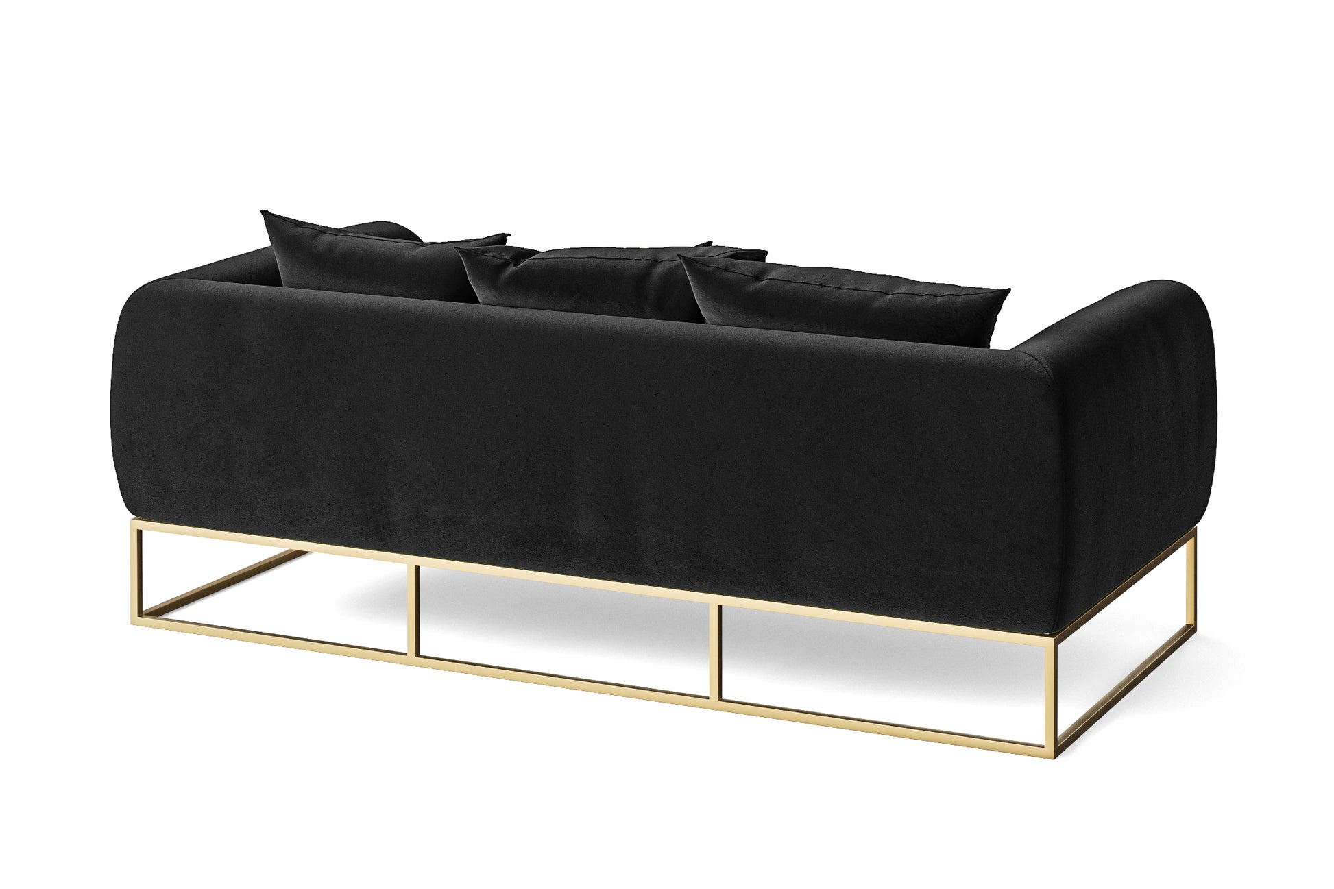 Mazara 3 Seater Sofa Black Velvet