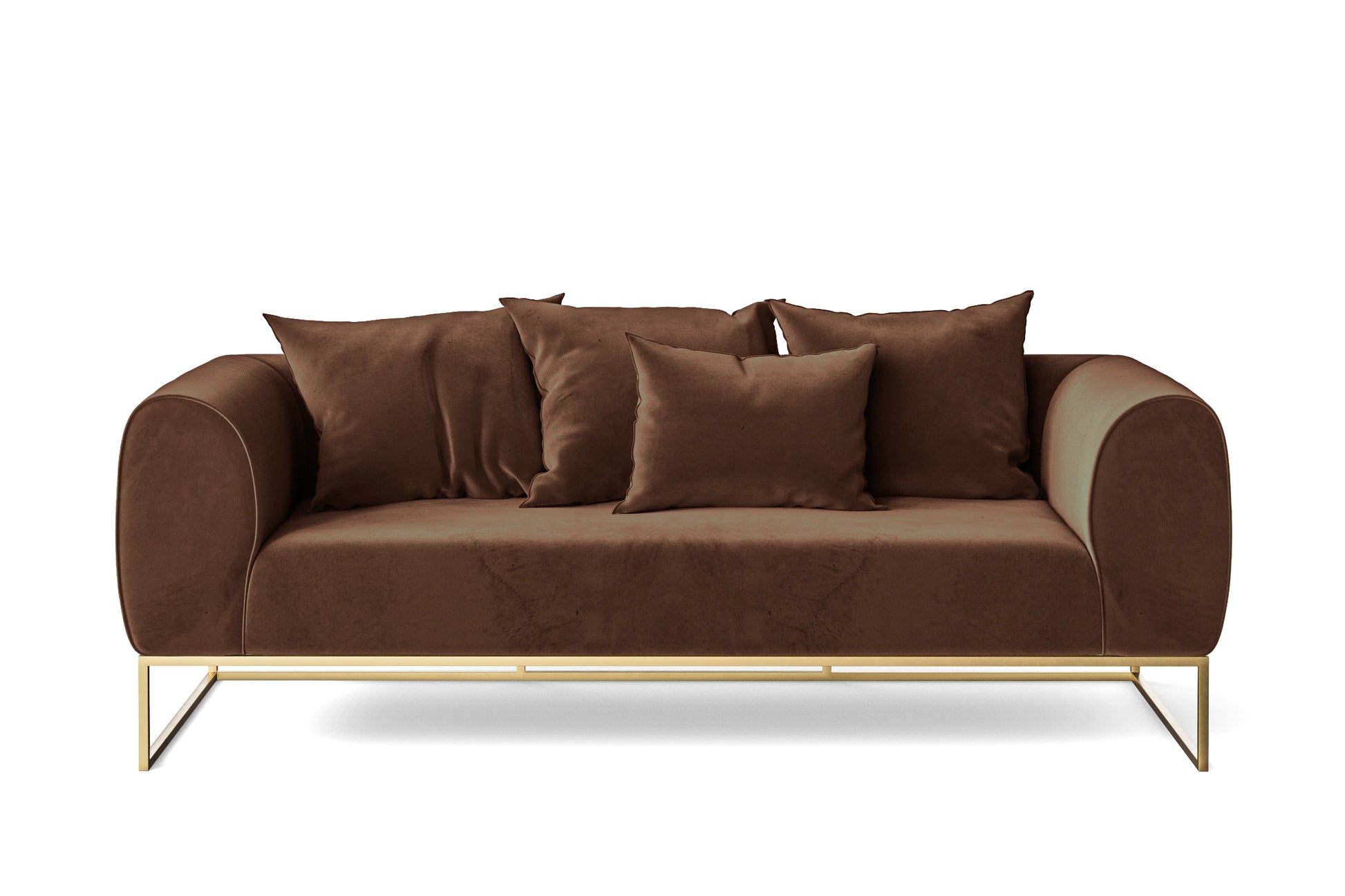 Mazara 3 Seater Sofa Coffee Brown Velvet