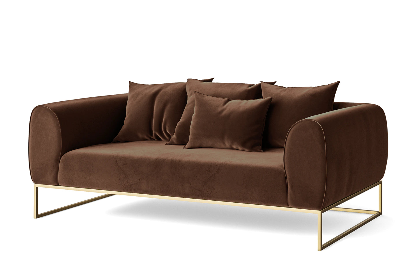 Mazara 3 Seater Sofa Coffee Brown Velvet