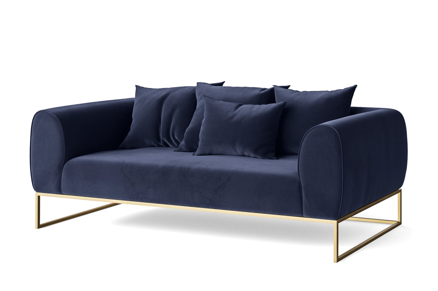 Mazara 3 Seater Sofa Dark Blue Velvet