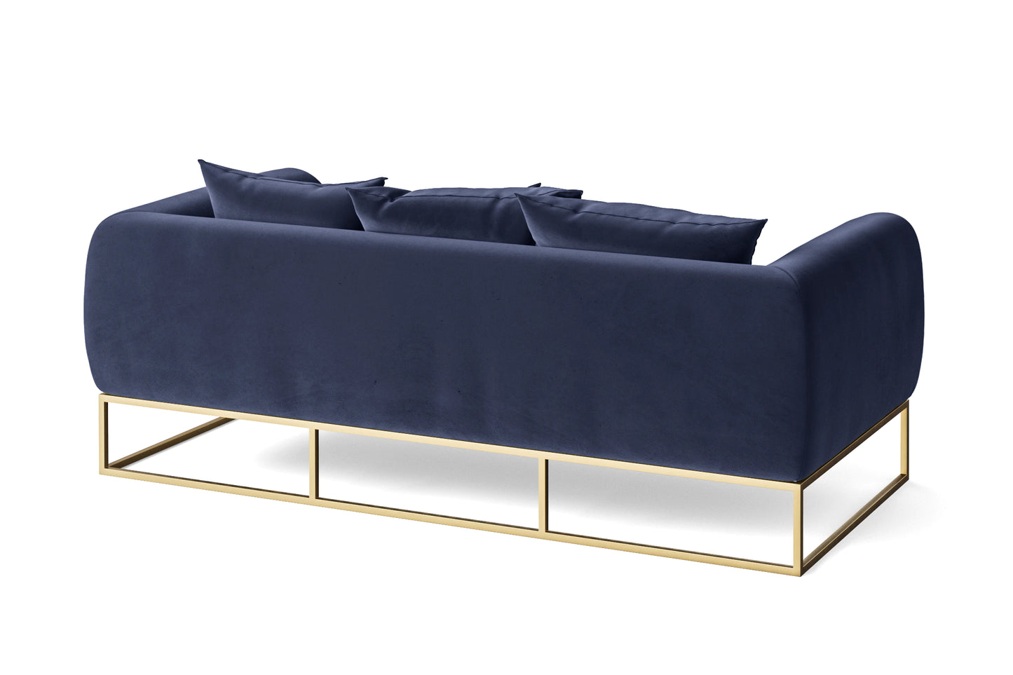 Mazara 3 Seater Sofa Dark Blue Velvet