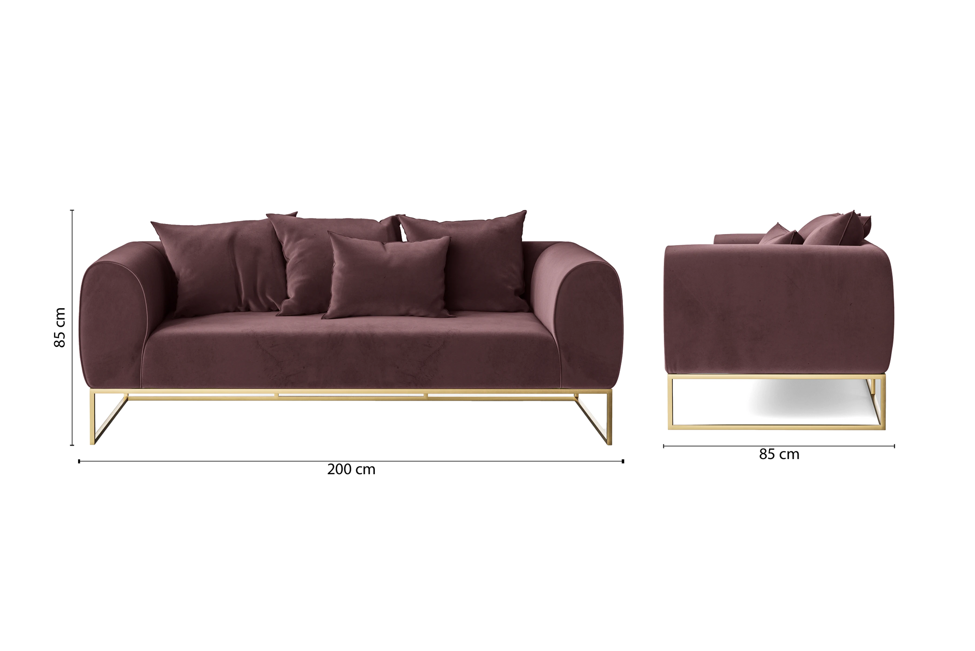 Mazara 3 Seater Sofa Grape Velvet