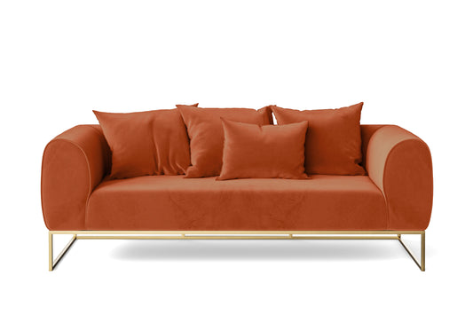 Mazara 3 Seater Sofa Orange Velvet