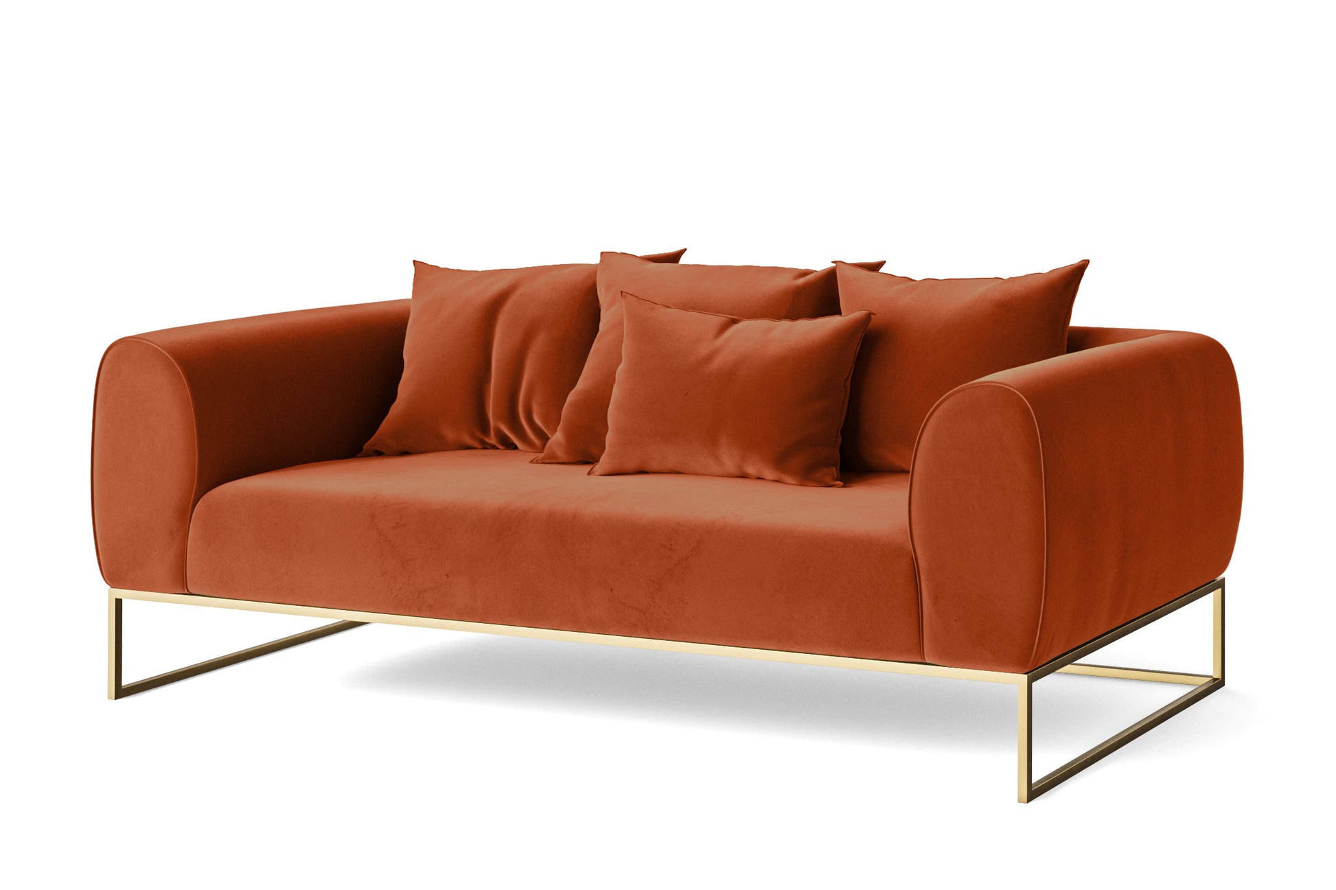 Mazara 3 Seater Sofa Orange Velvet