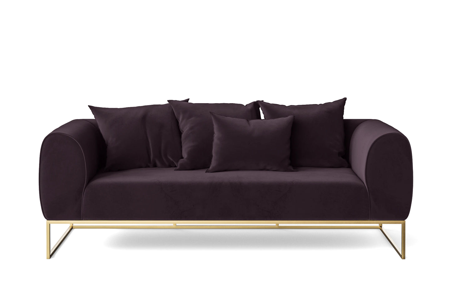 Mazara 3 Seater Sofa Purple Velvet