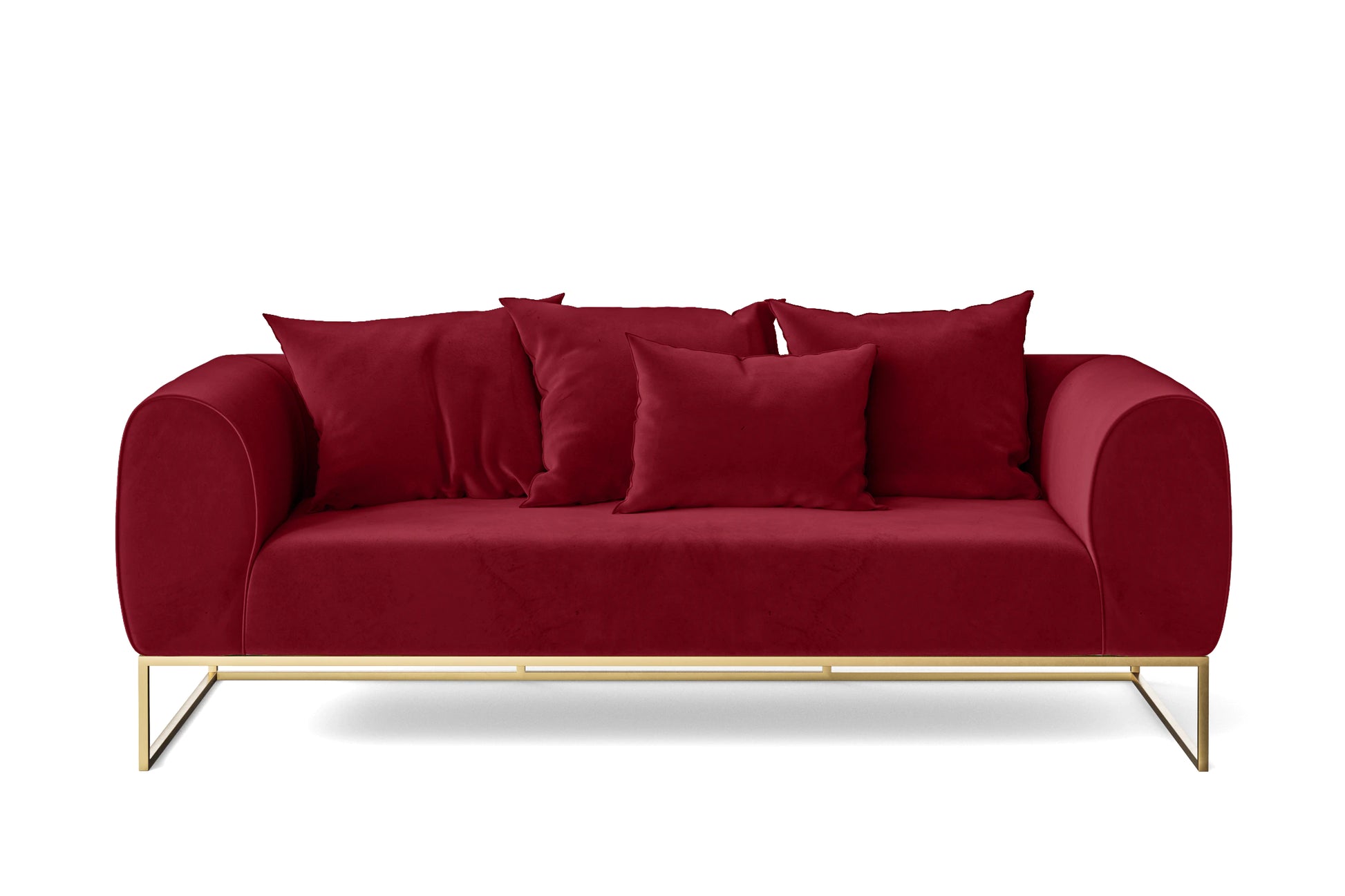 Mazara 3 Seater Sofa Red Velvet