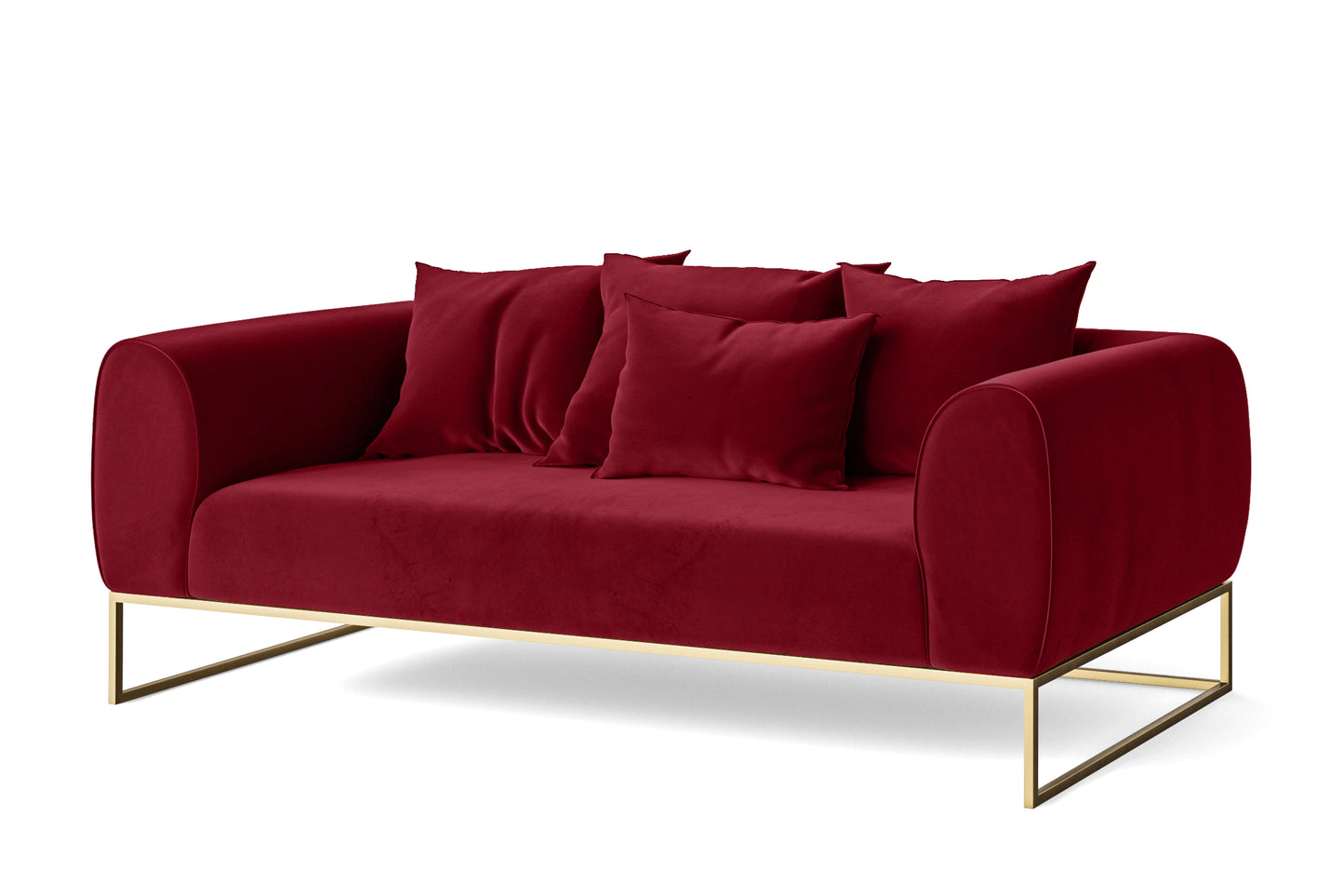 Mazara 3 Seater Sofa Red Velvet